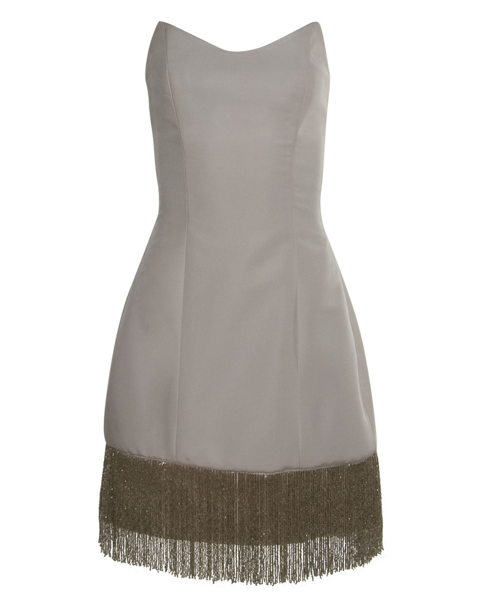 White fringe cocktail top dress